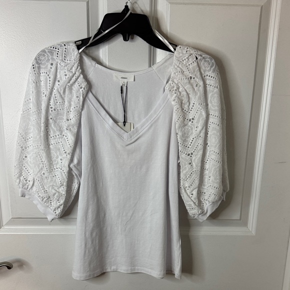 A Loves A Tops - A loves a White Eyelet Sleeve Women's Top